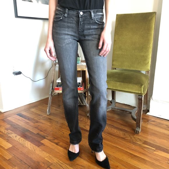 Vintage Y2K KSUBI TSUBI Distressed Straight Leg Denim Jeans - Charcoal Grey Wash - Picture 12 of 16